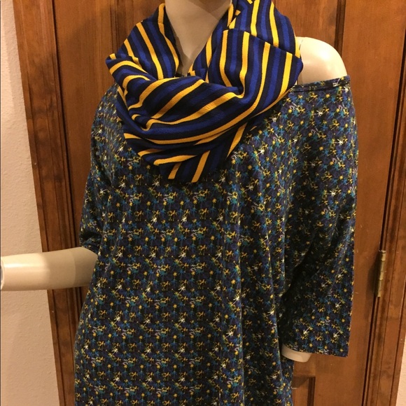LuLaRoe Cassie Stretchy Pencil Skirt Yellow Blue Striped Size SMALL Bodycon - Picture 5 of 8